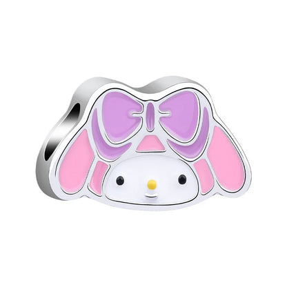 Sanrio Hello Kitty Melody Charming Cartoon Dripping Oil Beads Fit Original Pandora Bracelets Colorful DIY Jewelry Accessories