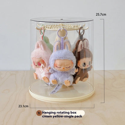Labubu Pendant Display Box Rotating Transparent Labubu Doll Handmade Blind Box Storage Display Rack Decoration In Stock