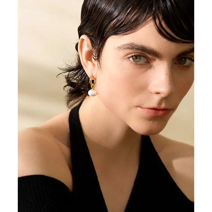 High Quality Imitation Pearl Pendant Alloy Gold Korean Earrings Ornaments Fashion Jewelry Women Gift