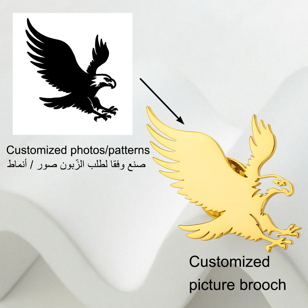 Customized Logo Brooch, Personalized Cutting Of Any Logo/Shape/Icon/Pattern Brooch