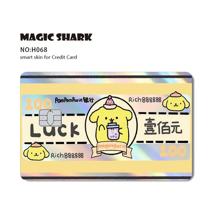 Hot Sale Hello Kitty Kuromi Holographic Laser Shinny Film Skin Cover Sticker for Debit Credit Card Bank Card