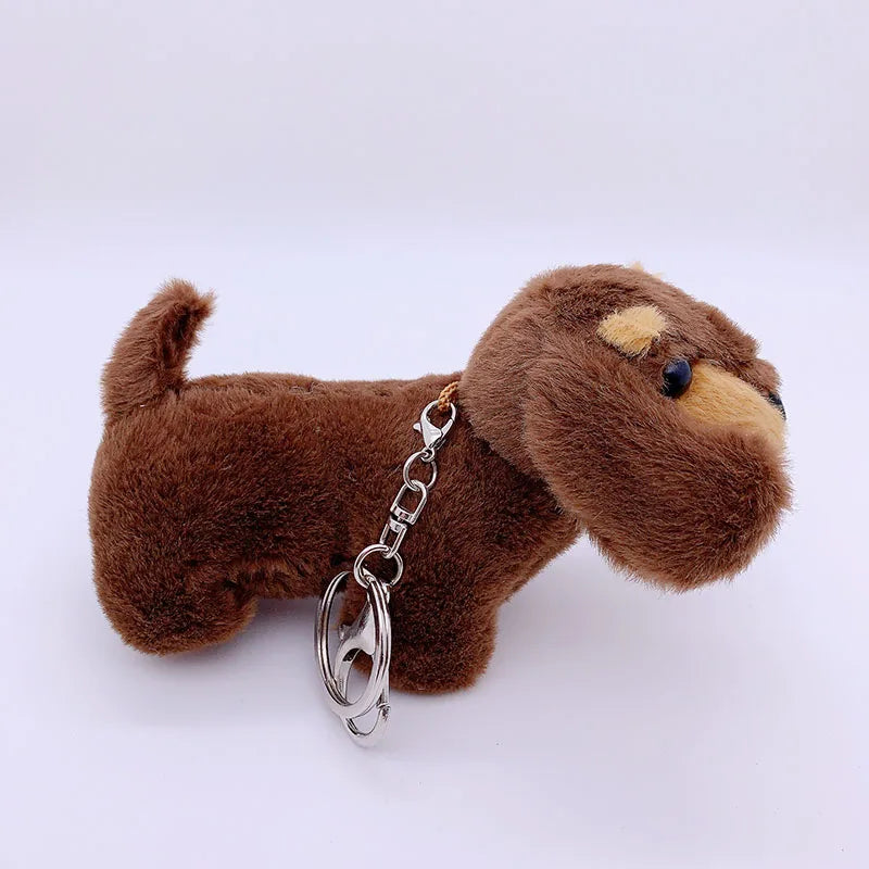 15cm Korea Popular Cartoon Dachshund Keychain Plush Doll Bag Pendant Mini Doll Soft Stuffed Dog Backpack Pendant Girl Women Gift