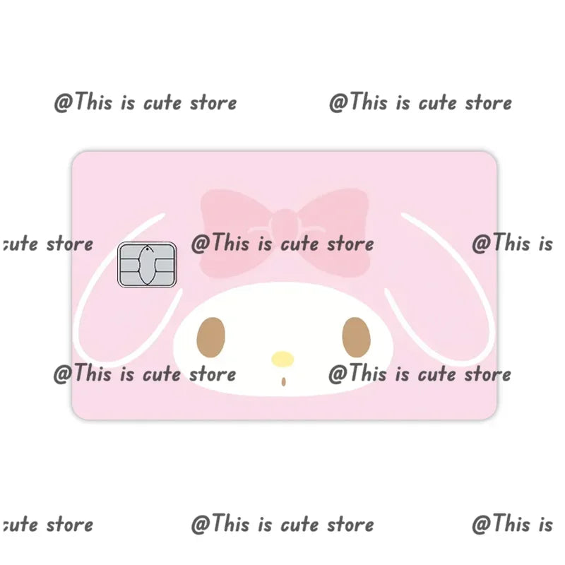 Sanrios Hello Kittys Kuromi Credit Card Skin Stickers for Bank Card Bus Anime Rilakkuma Metro Card Sticker Waterproof Girls Gift