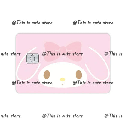 Sanrios Hello Kittys Kuromi Credit Card Skin Stickers for Bank Card Bus Anime Rilakkuma Metro Card Sticker Waterproof Girls Gift