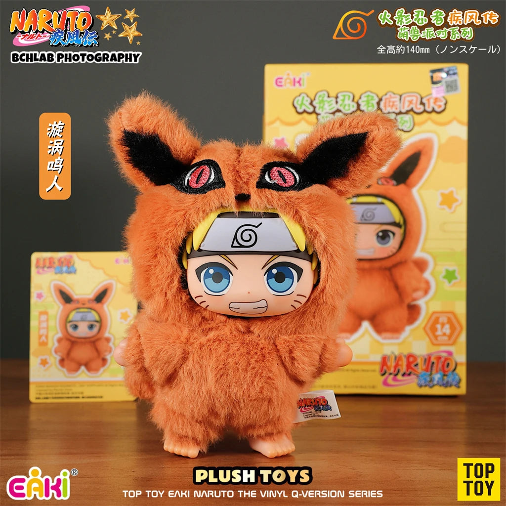 In Stock TOP TOY Naruto EAKI Cute Beast Party Sasuke Vinyl Cute Plush Blind Box Figure Pendant Gift