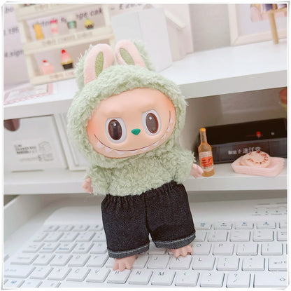 17cm Labubuベア カジュアルジャケット ドール服 - Pullip、Blythe、OB11、BJD用かわいいぬいぐるみアウター、カワイイテディコート