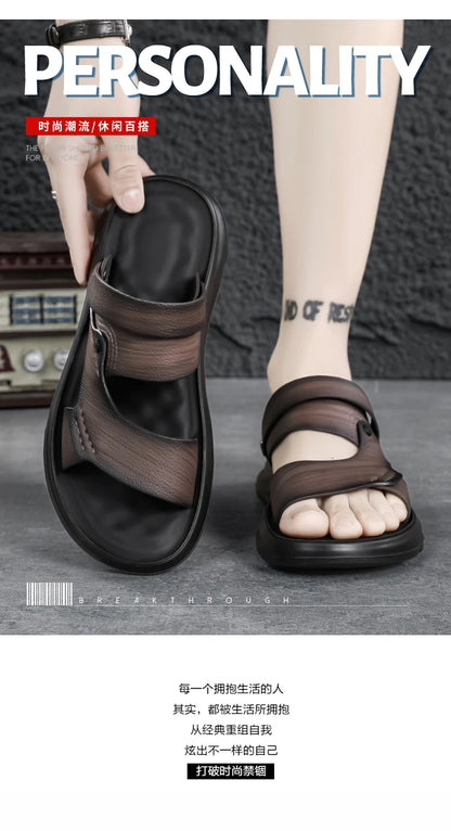 Sandals men with soft soles breathable waterproof anti slip wear-resistant suitable both summer casual wear breathable men shoes