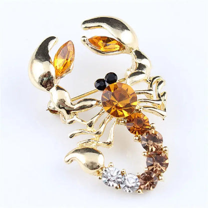 Decorative Imitated Rhinestone Garment Jewelry Brooch Bridal Wedding Imitated Crystal Animal Scorpion Brooch
