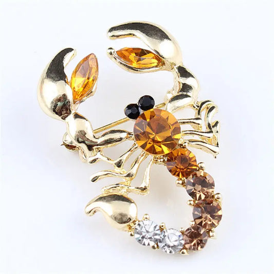 Decorative Imitated Rhinestone Garment Jewelry Brooch Bridal Wedding Imitated Crystal Animal Scorpion Brooch