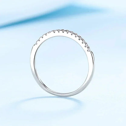 NeeTim Moissanite Ring 925 Sterling Silver with White Gold Plated Lab Diamond Eternity Band Engagement Wedding Rings for Women