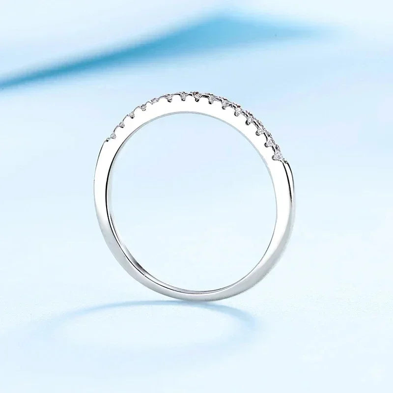 NeeTim モアサナイトリング 925スターリングシルバー ホワイトゴールドメッキ ラボダイヤモンド エタニティバンド 婚約指輪 結婚指輪 レディース用