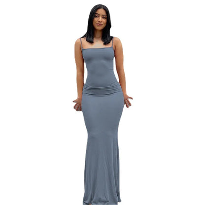 Satin Slip Sleeveless Backless Maxi Dress Women 2025 Y2K Summer Bodycon Elegant Sexy Outfits Ladies Birthday Party Club Sundress