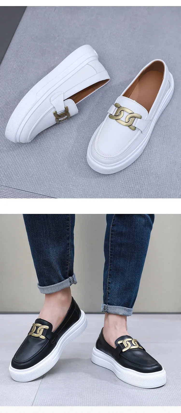 Black Loafers Shoes For Men Luxury Slip-on Shoes Men Unisex Breathable Casual Leather Shoes Man Driving Shoes Zapatos Hombre