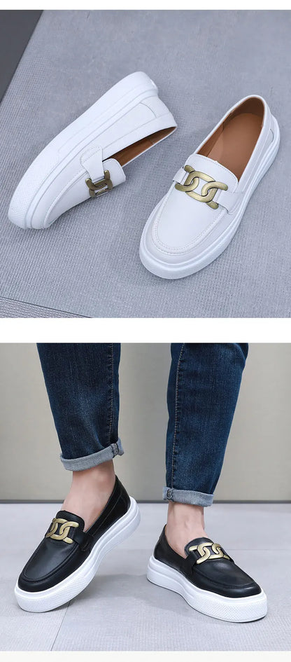 Black Loafers Shoes For Men Luxury Slip-on Shoes Men Unisex Breathable Casual Leather Shoes Man Driving Shoes Zapatos Hombre