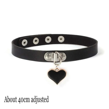 Woman Black Bat Punk Choker Collar Necklace Sexy PU Leather Heart Lock Key Spike Gothic Cosplay Accessories Party Jewelry New