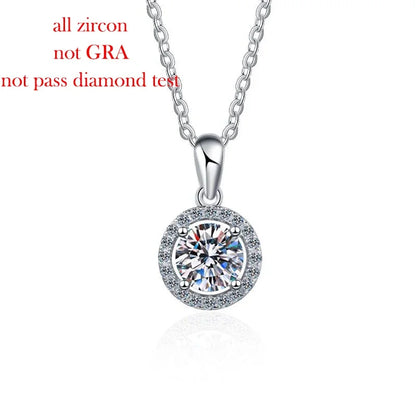 Smyoue 0.3-2CT 100% D Color Moissanite Necklace for Women Sparkling Lab Diamond Pendant 925 Sterling Silver Wedding Jewelry GRA