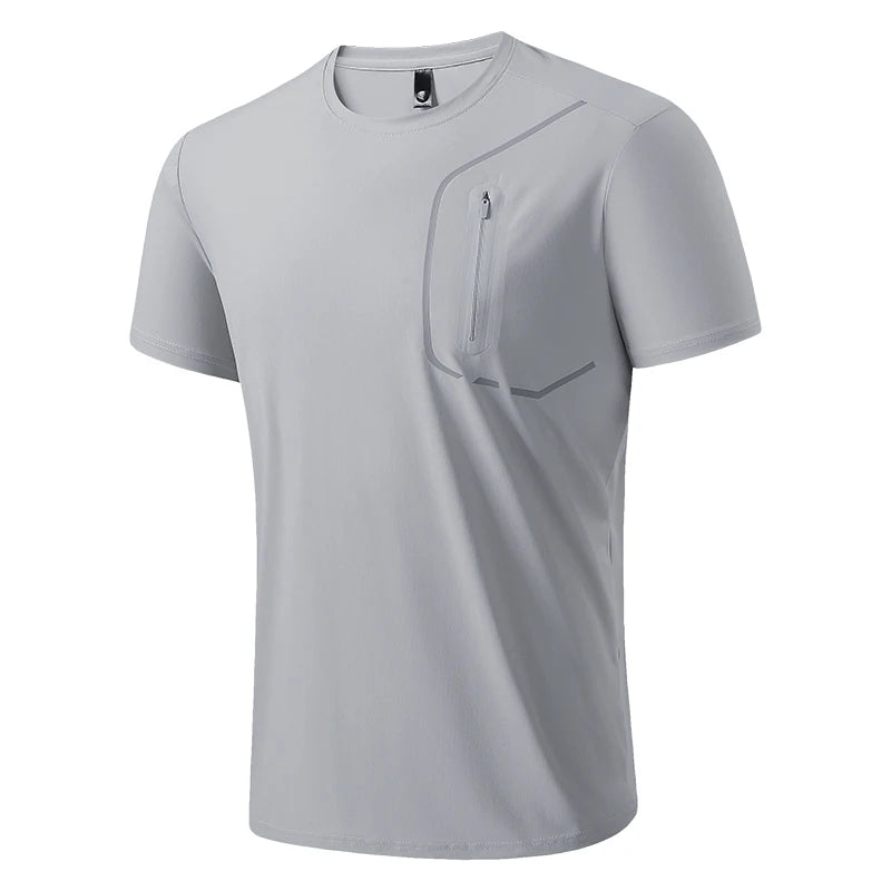76% Nylon Quick Dry Sport Fashion T Shirt Men'S 2025 Short Sleeves Summer Casual Black OverSize Top Tees GYM Tshirt Clothes