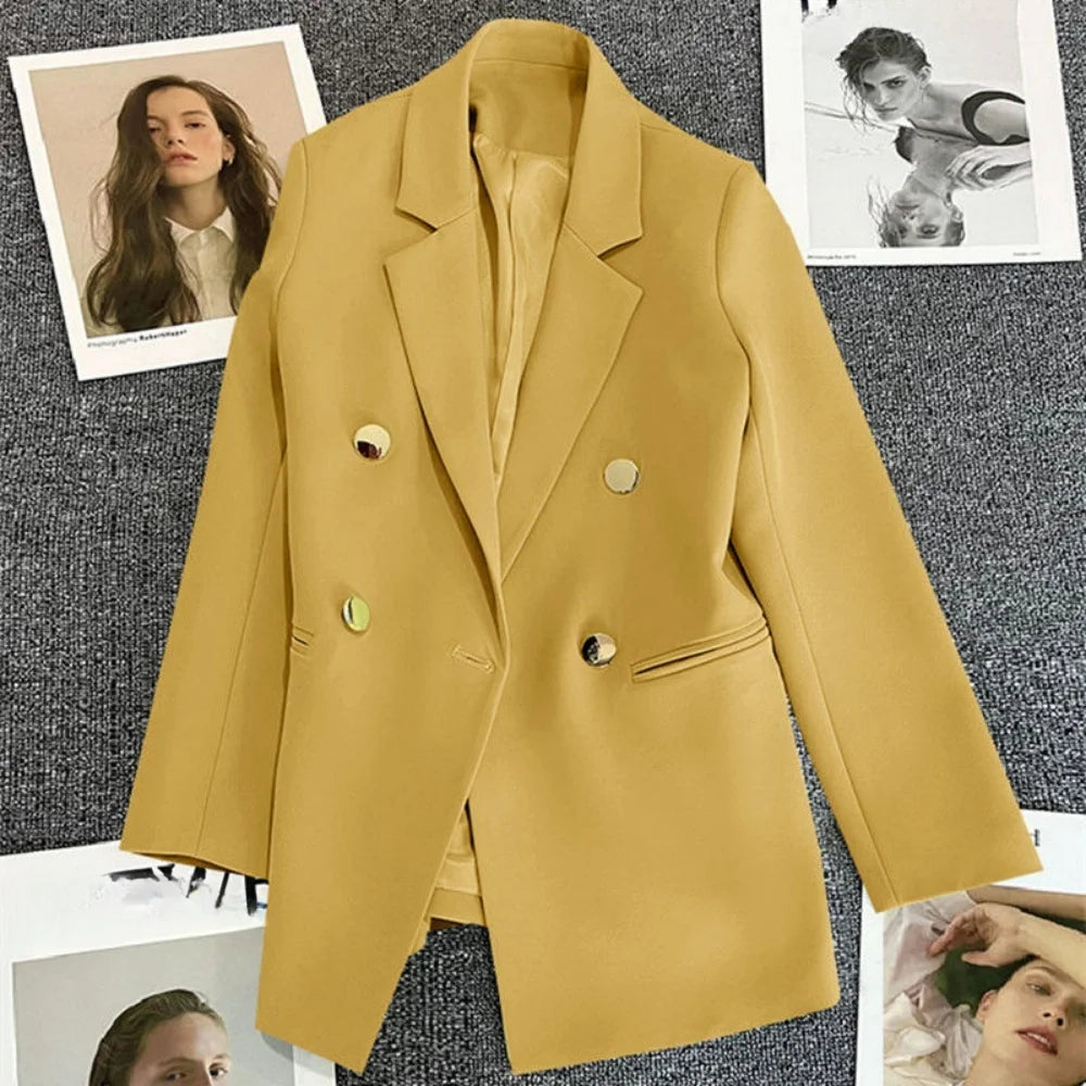 Women's Suit Coat Elegant Sports Casual Blazer Korean Fashion Luxury Jacket Autumn Solid Color Office Ladies Clothing Basic New