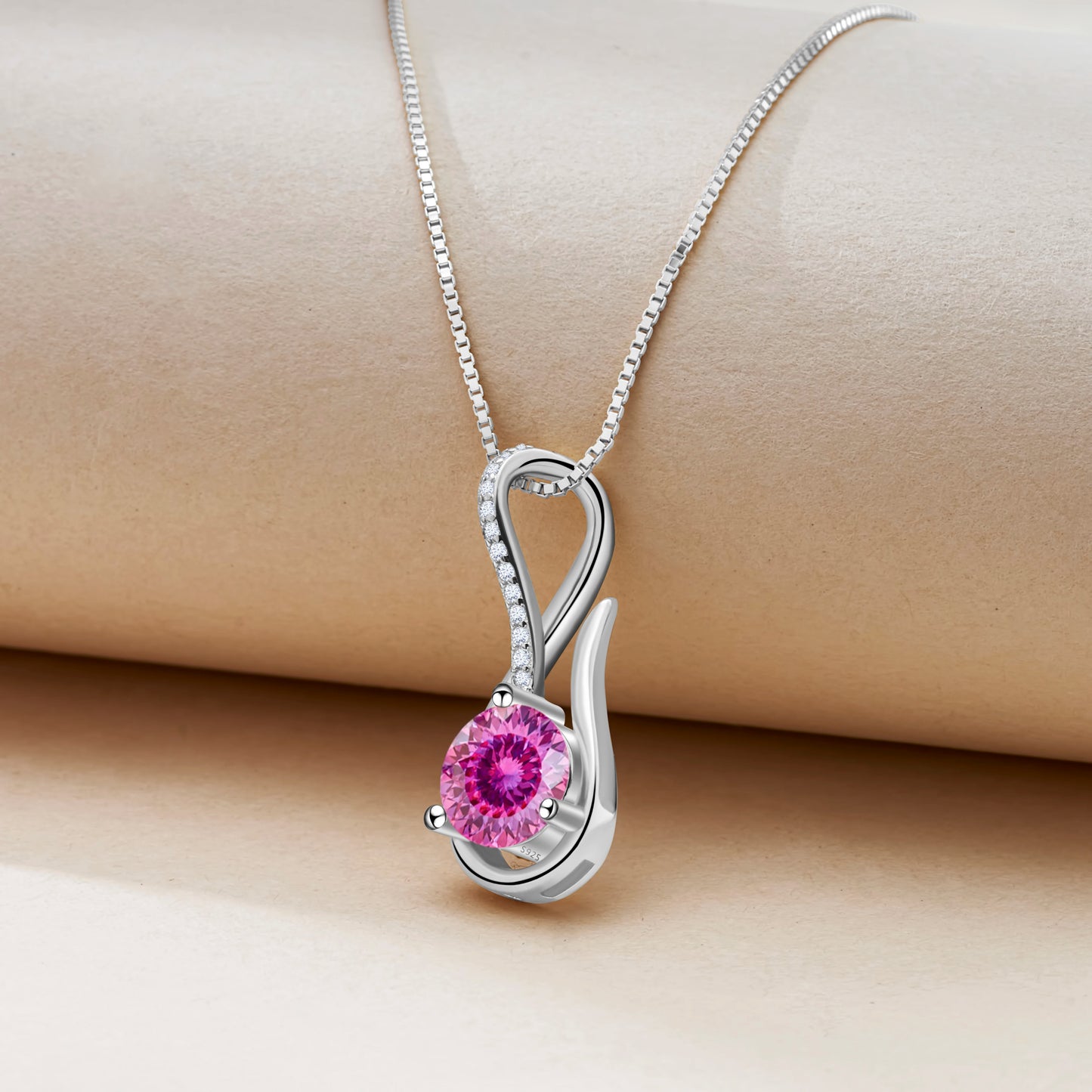 2 Carat 8mm Moissanite Necklace for Women GRA Certified 925 Sterling Silver Solitaire Pendant Chain Diamond Tester Included