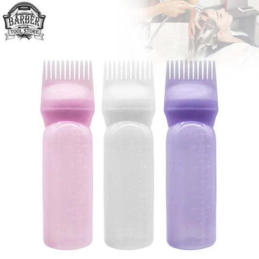 3色サロンヘアオイルアプリケーターボトルプロ用ヘアドレッシング染色コームボトル理髪店美容師カラーリング用品