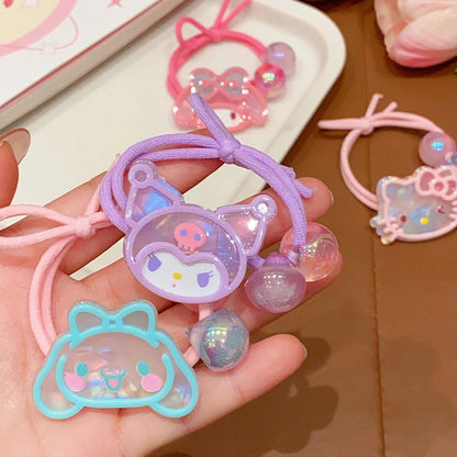 Children's Kuromi My Melody Rubber Band Hair Kawaii Baby Braid Hair Band Girls Headband High Elasticity And Durability