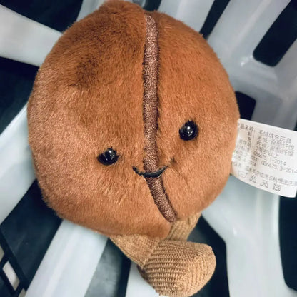 Jellycat コーヒー豆バッグペンダント 漫画ぬいぐるみ 笑顔のコーヒーフードぬいぐるみ かわいいキーチェーン ソフトドール 誕生日プレゼント 女の子