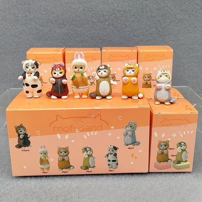 4cm Mofu 猫 サンズ アクションフィギュア コレクションセット 動物ヘッドギア人形 かわいい PVCモデル デスクトップ装飾 工芸品 ギフト おもちゃ
