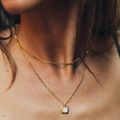 1.2mm Simple Stainless Steel Box Chain Necklace Gold Color Titanium Steel Men Necklace Fashion Women Jewelry Trend Accessories