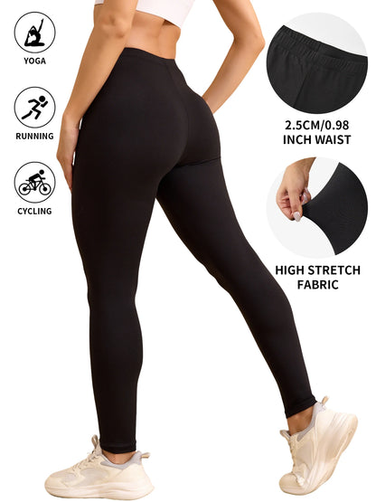 Women's Super Soft Leggings High Elasticity No See Through Workout Yoga Running Athletic Push Up Gym Long Fitness Leggings