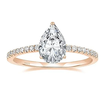 Trumium 2 CT 925 Sterling Silver Engagement Rings Gemstone Cubic Zirconia Wedding Promise Rings for Women Fine Jewelry Gifts