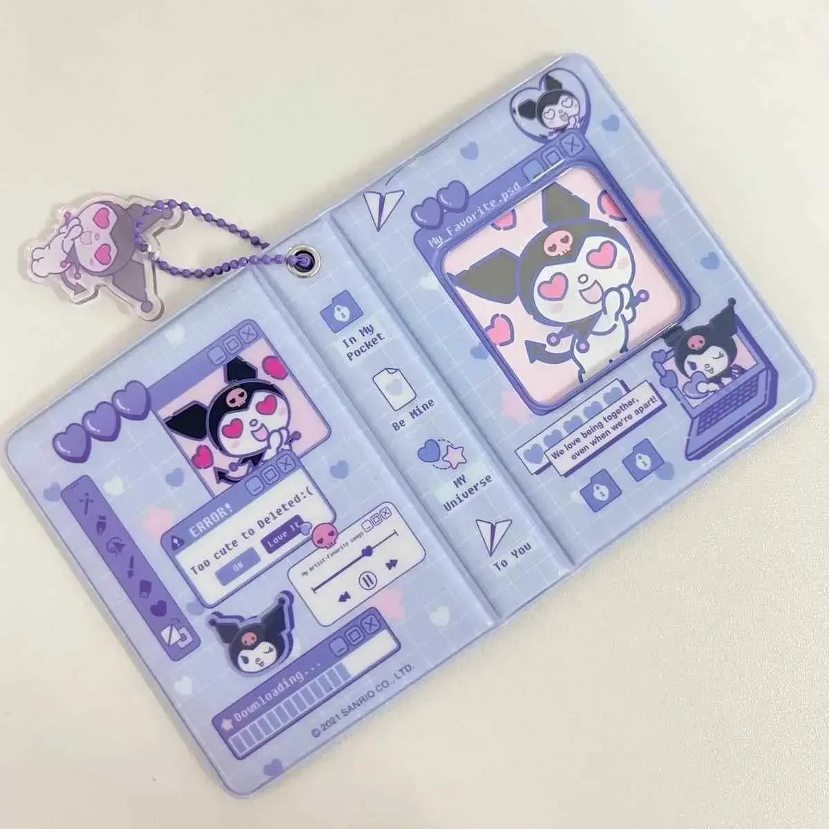 3Inch Sanrio Hello Kitty Photo Album Card Kawaii Kuromi Cinnamoroll Melody Card Storage Holder Cards Collect Mini Toys Gifts