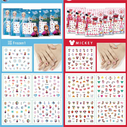 5pcs Disney Frozen Nail Stickers Nail Art Decorations Stickers Girls Stitch Minnie Anime Character Press on Nails Accesories Toy