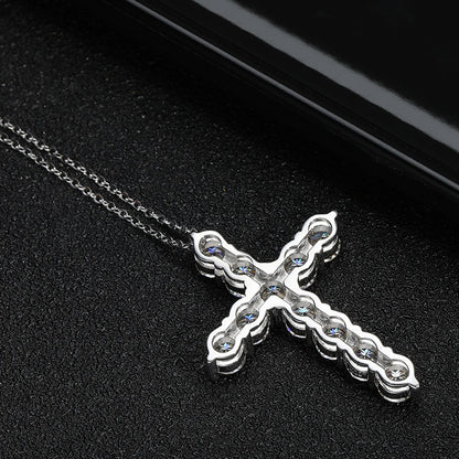 3mm 4mm 5mm モアサナイト クロス ネックレス GRA認定 S925シルバー ジーザス ペンダント ネックチェーン レディース エンゲージメント ブライダル ファインジュエリー