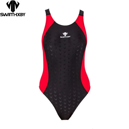 HXBY 高品質ワンピース トライアングル レーシング 競技用 防水 耐塩素性 レディース 水着 プラスサイズ 水着
