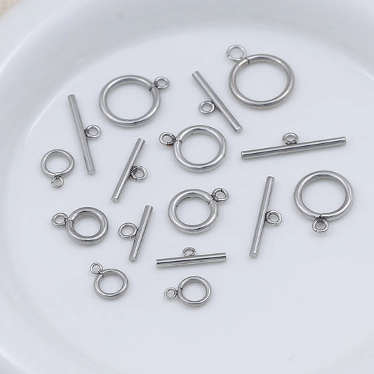 Stainless Steel OT Rings&Toggle Clasps Round Bar For Jewelry Making Necklaces Bracelets Pendants DIY Handmade Accessories