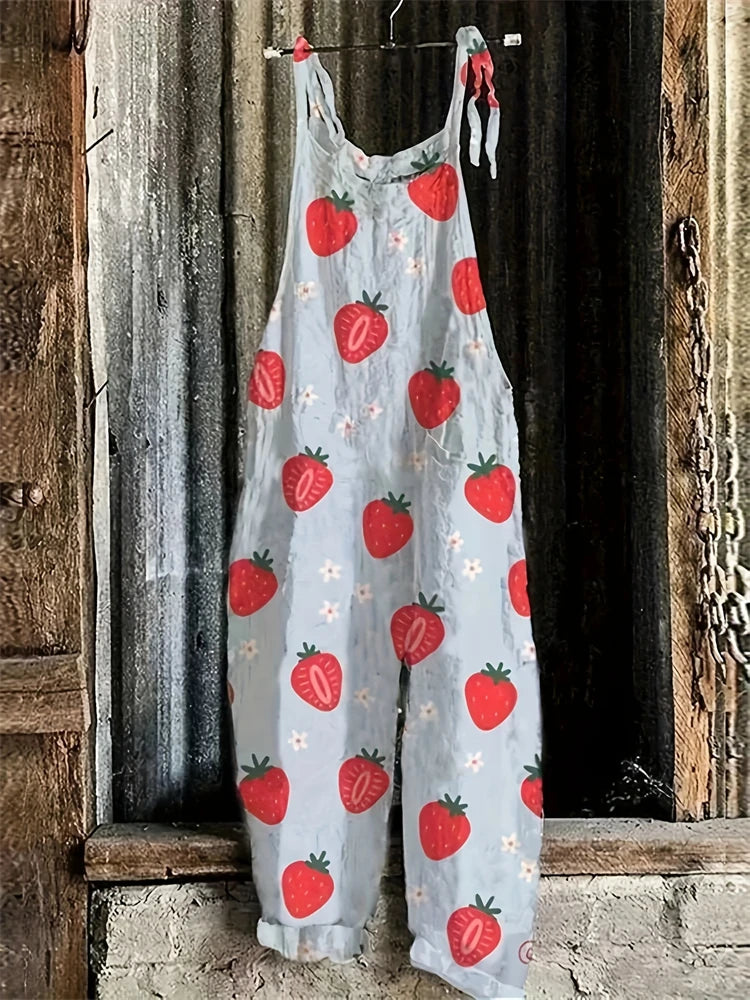 New Women's Jumpsuit Summer Clothing Sleeveless Lace-Up Casual Loose Wide-Leg Pants Women's Jumpsuits Plus Size Womens Bib Pants