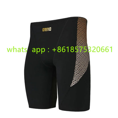 New Men Swim Jammer Swimming Trunks Professional Swim Surf Trunks Summer Beach Lycra Quick Dry Uv Protection Gym Tights Shorts