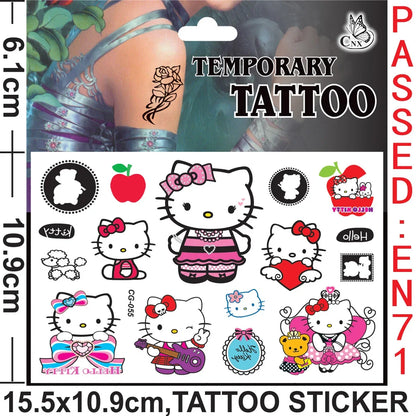 Sanrio series Tattoo Stickers Waterproof Cute Sticker Anime Birthday Party Supplies Decoration For Kids Women Men Gift