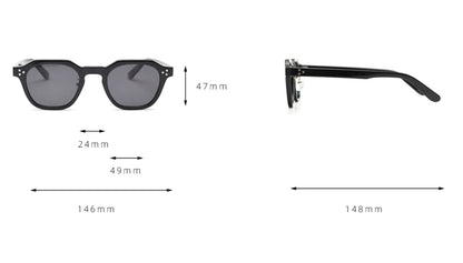 Peekaboo korean style retro sun glasses for women TR90 frame polygon polarized sunglasses uv400 male green brown 2023 summer