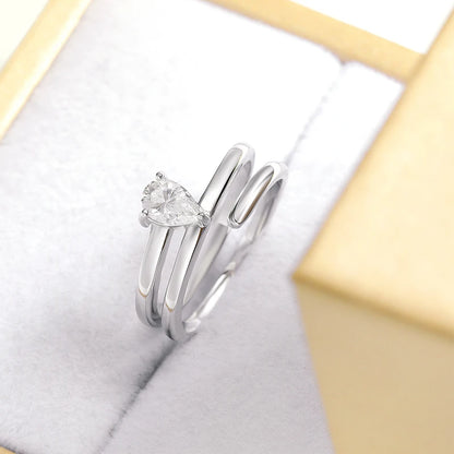 Smyoue認定 0.5CT 本物モアサナイト ソリティアリング レディース用 スターリングシルバー925 18Kメッキ ラボダイヤモンド 女性用テイルリング
