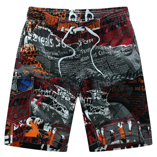 Sexy Swimsuit 2024 Summer Mens Swimwear Print Swimming Shorts For Men Surf Board Beach Wear Quick Dry Swimming Trunks Sunga 6XL