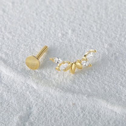 Aide 925 Sterling Silver 1pc Geometry Multi Piercing Stud Earrings For Women K Gold Simple Elegant Tassel Jewelry Gift Pendiente