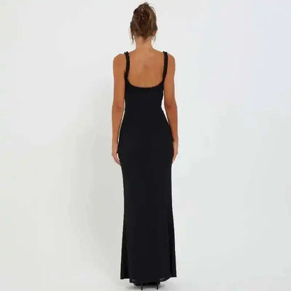 Giyu Sexy Evening Club Party Dresses Women 2025 Summer Sleeveless Backless Hollow Out Maxi Long Dress Elegant Bodycon White Robe