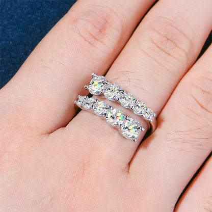 10 Stones All Moissanite Bridal Rings Open Ring 925 Silver with Certificate Woman Engagement Wedding Jewelry Anillos Original