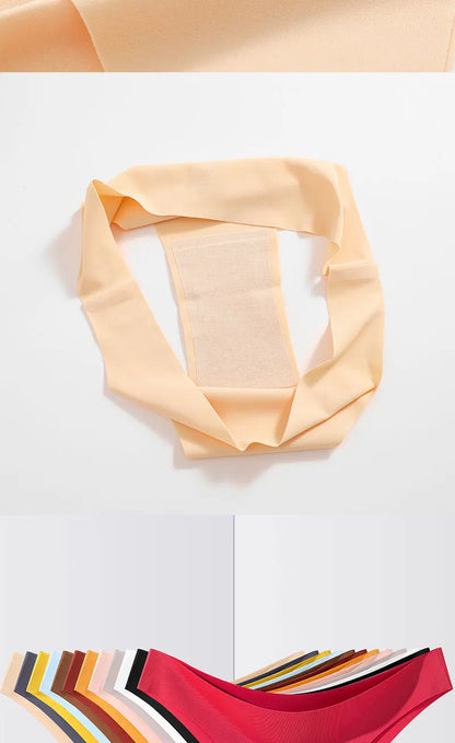 FINETOO 6Pcs/Set Ice Silk Seamless Underwear Low Waisted Brazilian Pants Breathable High Elasticity Lingerie Intimates Panties