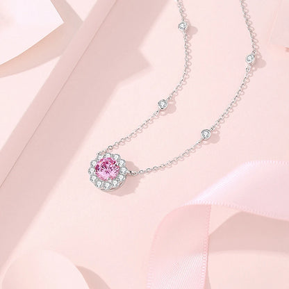 Vinregem Round Cut Lab Sapphire High Carbon Diamond Gemstone Pendant Necklaces 100% 925 Sterling Silver Fine Jewelry Wholesale