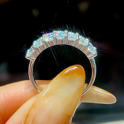 KNB Luxury 1.4ct D Color Moissanite Diamond Ring for Women Real 925 Sterling Sliver Wedding Engagement Eternity Band Jewelry New