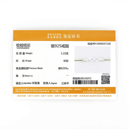 3mm＆2.5mm＆1.8mm＆1.6mm ラウンドモアサナイトダイヤモンドリング レディース用 2024年 シルバー925 オリジナル認定チャーム アクセサリー ファインジュエリー