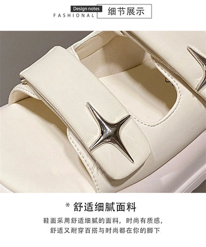 Slippers for Women 2023 Summer New Fashion New Designer Platform Slippers Female Solid Color Fashion Casual Flip Flops Women