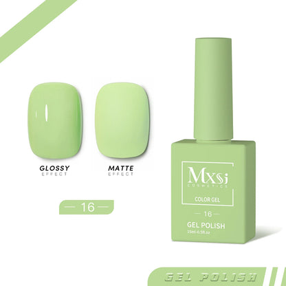 Mxsi 15ml ジェルネイルポリッシュ ネオンブラウン ロイヤルブルー レッドグリーン パスタルヌード ネイルアートワニス ジェルラッカー トップコート UVジェルネイル 未セット